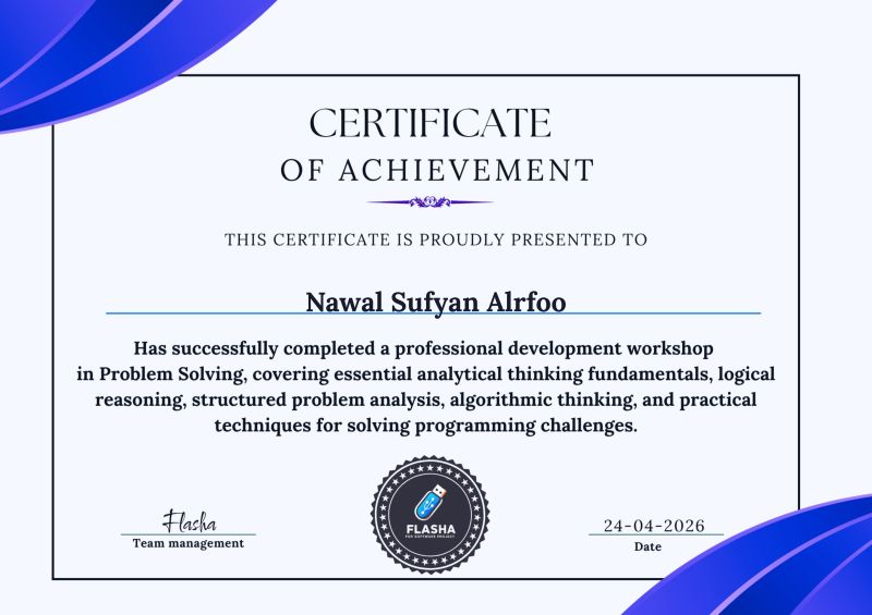 Problem solving certificate